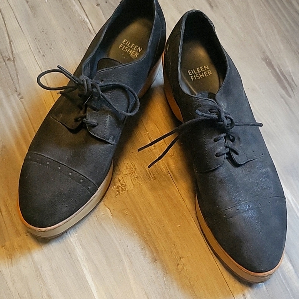 Eileen Fisher Lace Up Wedges Size 8